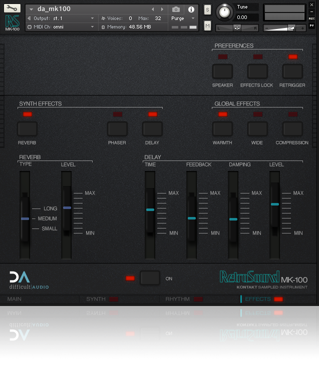 Effects page
